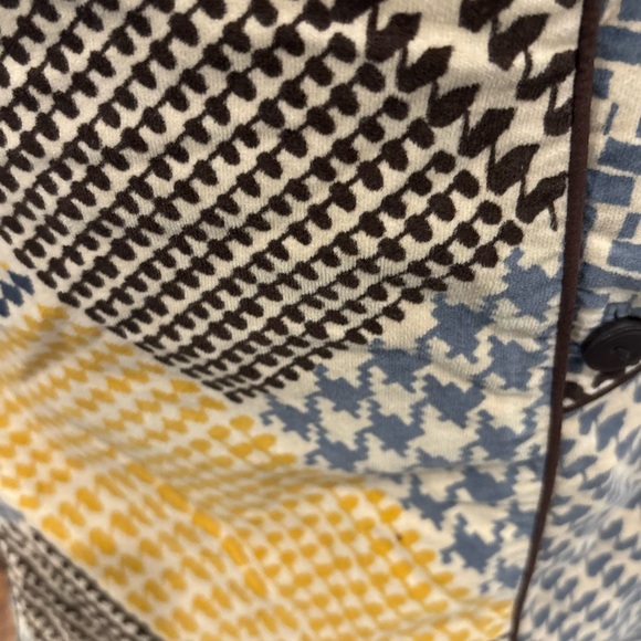 Maeve Anthropologie Yellow Houndstooth Front Pocket Skirt Sz 8 Preppy Rn#66170 - Picture 4 of 9